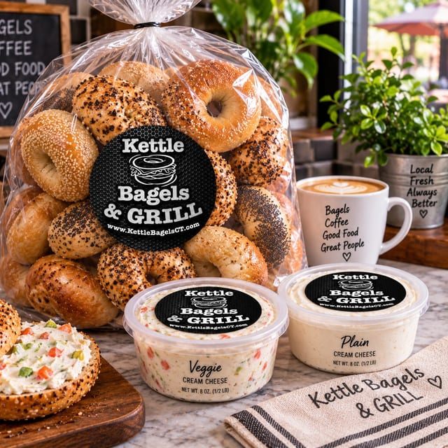 Full Dozen Bagels BUNDLE (12 bagels + TWO 8oz. CC) BEST VALUE!!!.