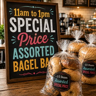 End of Day BAGEL SPECIAL (Half Dozen) - NOT day old Bagels - (These bagels are from this morning)
