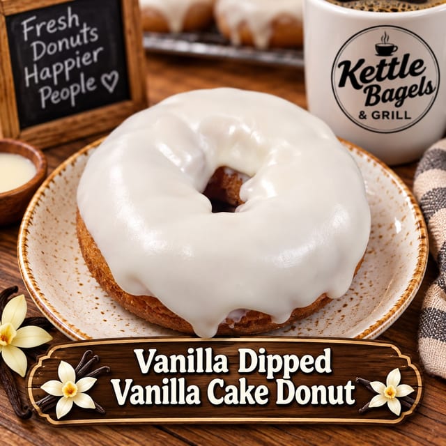 Vanilla Dipped Vanilla Cake Donut.