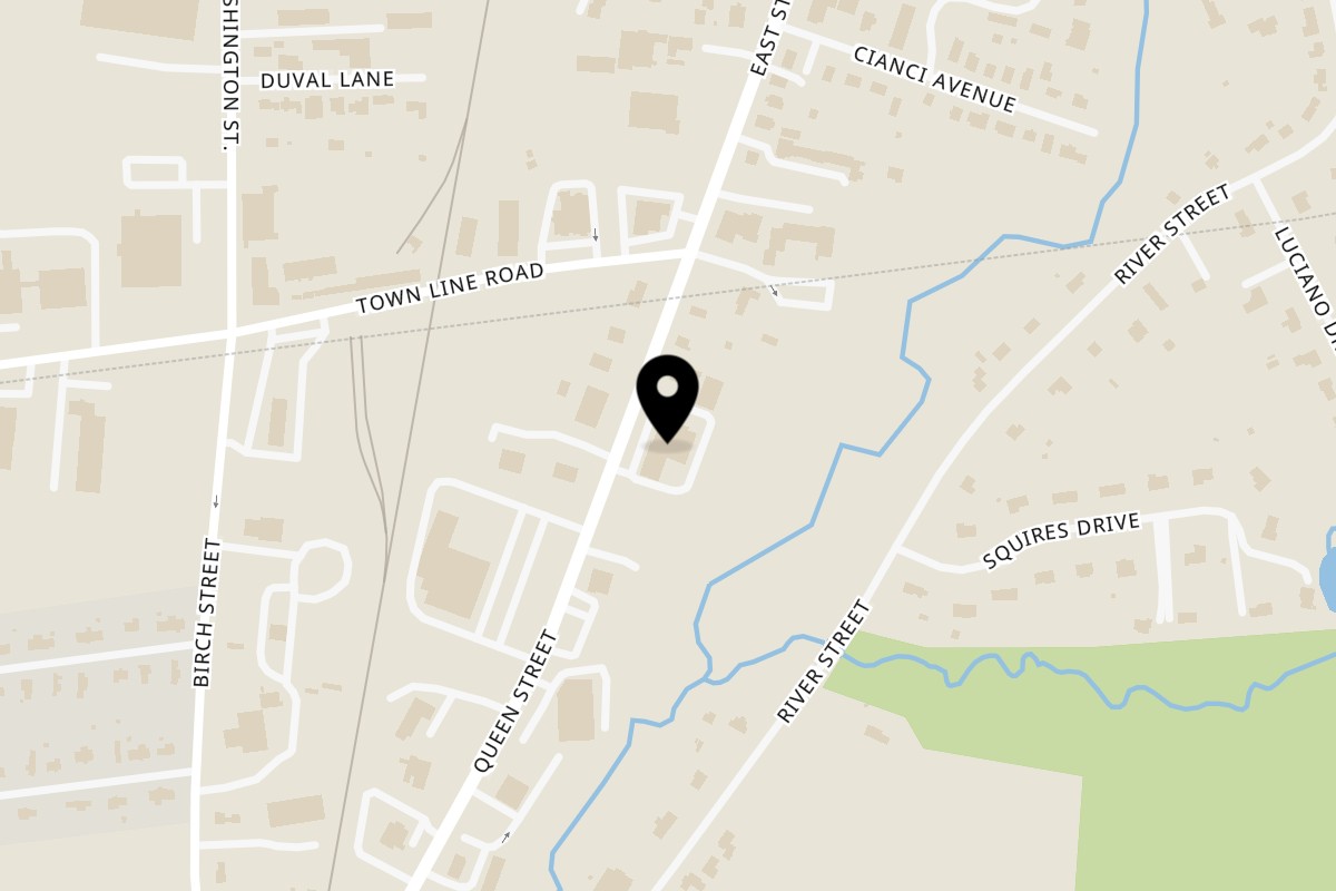 Map showing the location of Kettle Bagels & GRILL K1 - Southington on 1217 Queen St in Southington